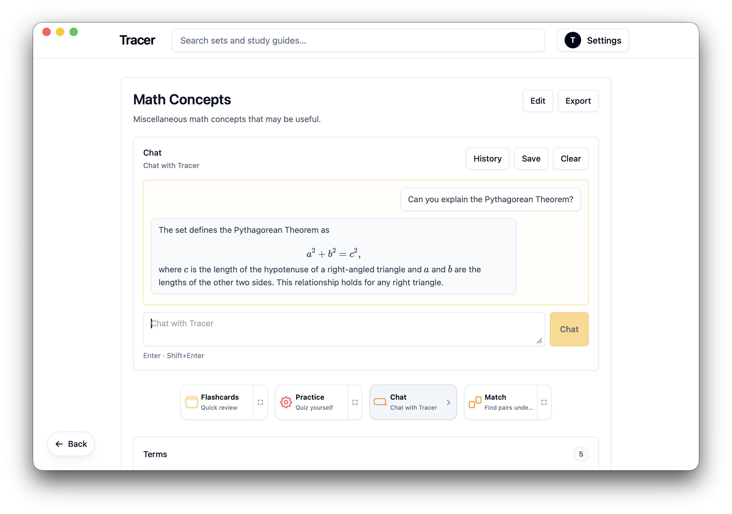 Tracer AI helping with a study question