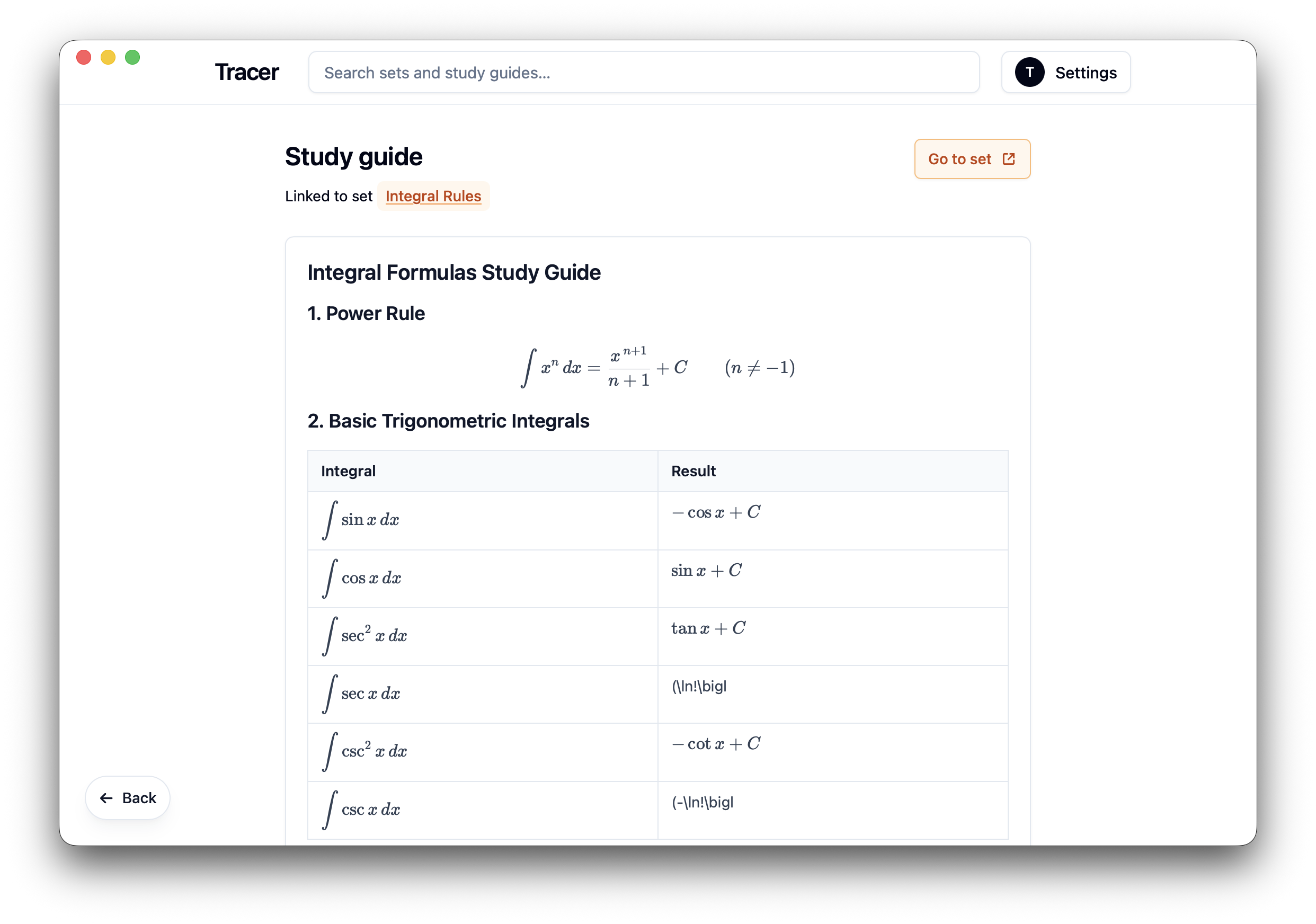 Tracer generated study guide notes
